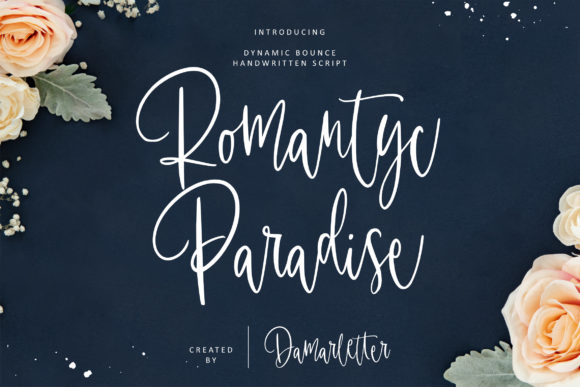 Romantyc Paradise: A Handwritten Script Font for Elegant Design